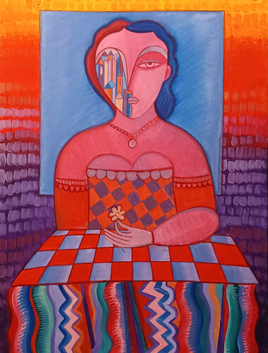 I see a City at the end of the World van Van Hovak, Schilderij te koop op Singulart