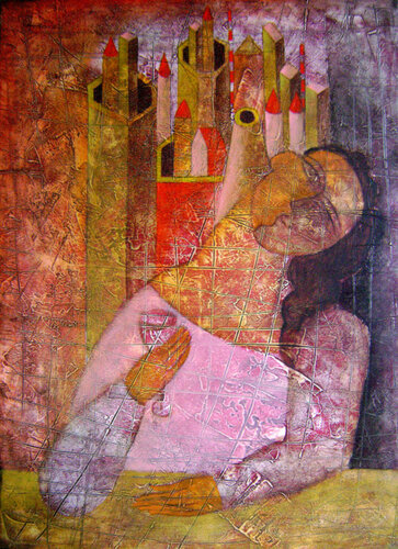 Dreaming Girl van Van Hovak, Schilderij te koop op Singulart
