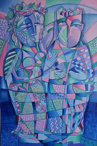 Lovely Conversation van Van Hovak, Schilderij te koop op Singulart