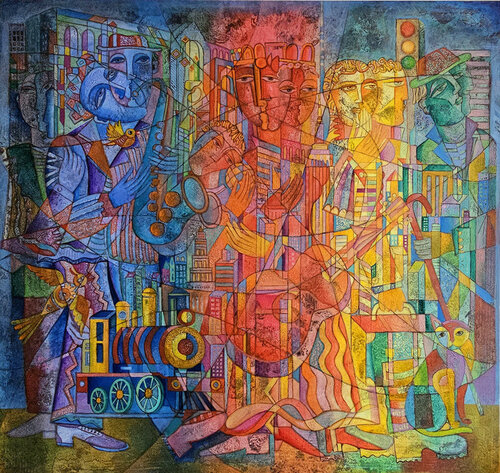 Metropolis Life von Van Hovak, Malerei kaufen auf Singulart