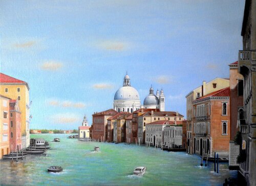 VENISE - Santa Maria Della Salute. van Charles Unger, Schilderij te koop op Singulart