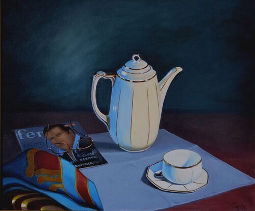 Le petit bonheur d'une pause. de Charles Unger, Pintura a la venta en Singulart