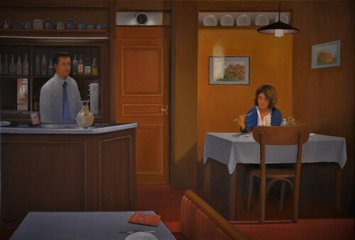 La Table du Fond. van Charles Unger, Schilderij te koop op Singulart