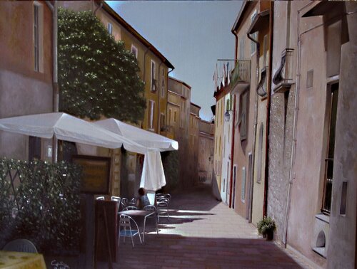 MENTON - Ruelle en été. von Charles Unger, Malerei kaufen auf Singulart