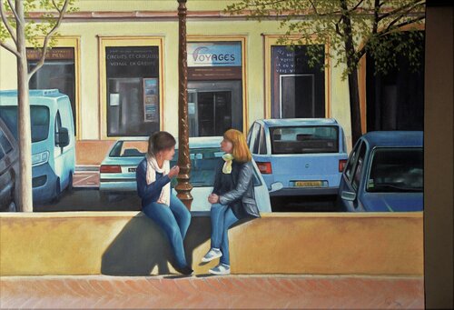 Pause amicale de Charles Unger, Pintura a la venta en Singulart