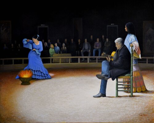 Flamenco aux Saintes-Maries-de-la-Mer by Charles Unger, Painting for Sale on Singulart