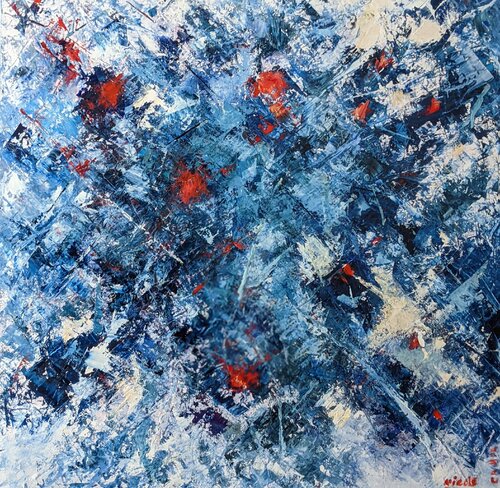 Blue abstraction von Nicole Caron, Malerei kaufen auf Singulart