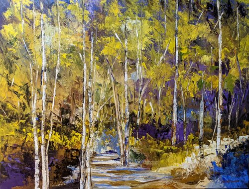 Forêt du grand côteau von Nicole Caron, Malerei kaufen auf Singulart