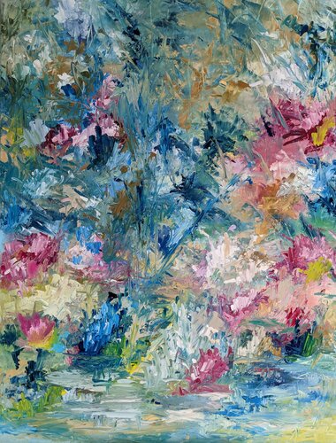 L'étang bleu von Nicole Caron, Malerei kaufen auf Singulart