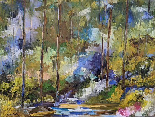 Colorful ghost landscape von Nicole Caron, Malerei kaufen auf Singulart