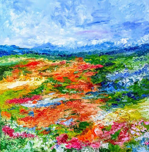 Les coquelicots II di Nicole Caron, Pittura in vendita su Singulart