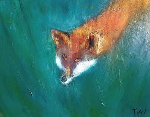 Mon ami le renard par Christian Chartier, Peinture en vente sur Singulart