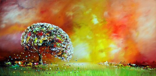 Colourful tree van Gena, Schilderij te koop op Singulart