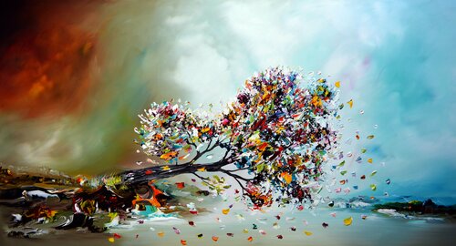 Falling leaves di Gena, Pittura in vendita su Singulart