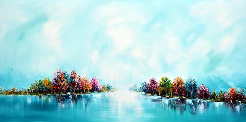 Blue nature di Gena, Pittura in vendita su Singulart