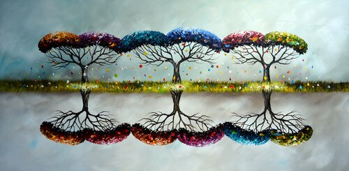 Autumn trees van Gena, Schilderij te koop op Singulart