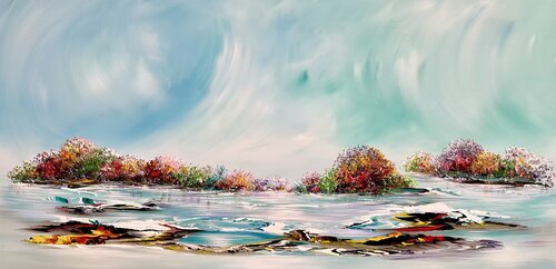 Colorful Landscape di Gena, Pittura in vendita su Singulart