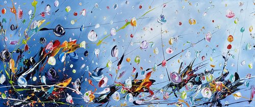 Blue Flowers di Gena, Pittura in vendita su Singulart