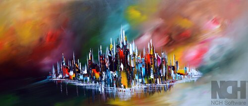 Flying City van Gena, Schilderij te koop op Singulart