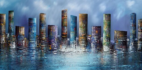 Skyline City van Gena, Schilderij te koop op Singulart