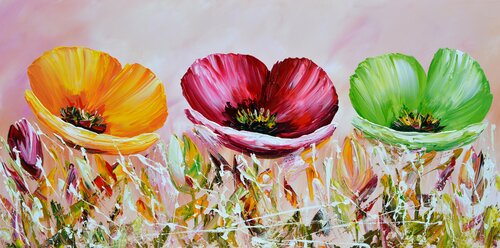 Blooming flowers van Gena, Schilderij te koop op Singulart