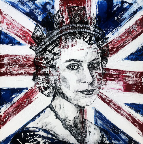 I've done my duties // Queen Elizabeth II. de Sarah Jil Niklas, Pintura a la venta en Singulart