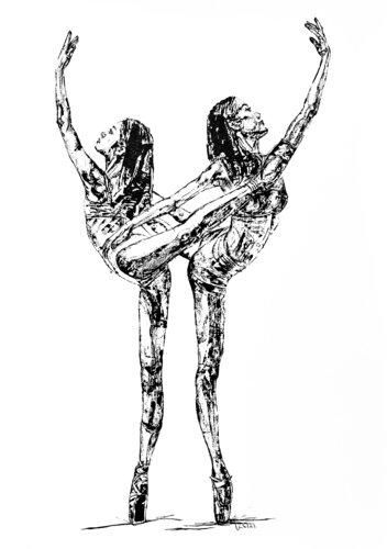 Two Souls dancing in one heart van Sarah Jil Niklas, Schilderij te koop op Singulart