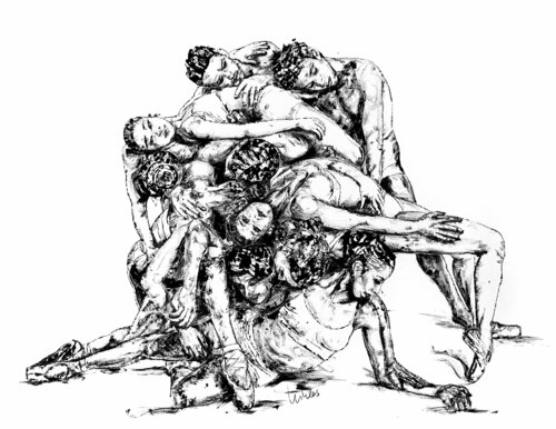 L'ANIMA PENSANTE II 12 (schwarz - wei  / black - white) de Sarah Jil Niklas, Pintura a la venta en Singulart