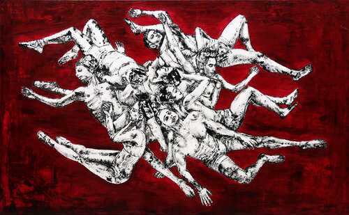 L’ANIMA PENSANTE rossa  / Tanz de Sarah Jil Niklas, Pintura a la venta en Singulart