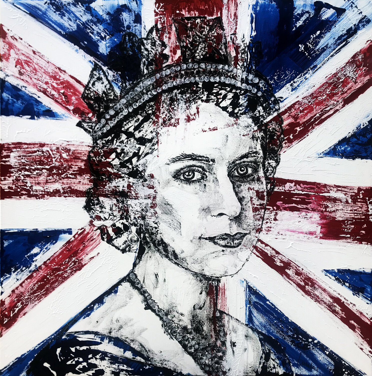I've done my duties // Queen Elizabeth II. Sarah Jil Niklas Originalgemälde zu verkaufen
