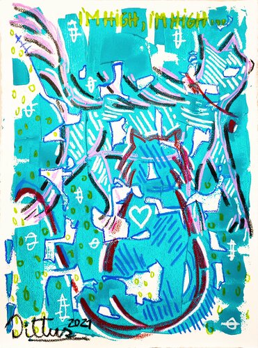 I`m high, i`m high de Christian Dittus, Obra en papel a la venta en Singulart