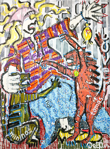 Minino vs Tomás (cat lover) van Christian Dittus, Schilderij te koop op Singulart