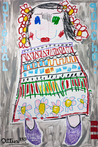 Original poncho von Christian Dittus, Malerei kaufen auf Singulart