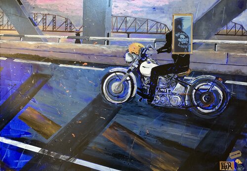 FREE ON THE BRIDGE van Alain Granger (A.G.R.), Schilderij te koop op Singulart