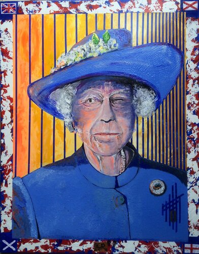 SO BRITISH ! HAPPY BIRTHDAY QUEEN ! de Alain Granger (A.G.R.), Pintura a la venta en Singulart