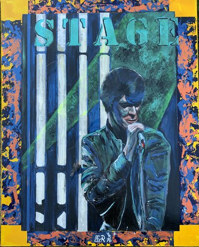" ON STAGE" DAVID BOWIE 1978 van Alain Granger (A.G.R.), Schilderij te koop op Singulart