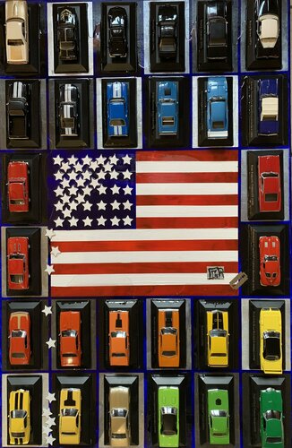 Muscle cars on starting-block... de Alain Granger (A.G.R.), Pintura a la venta en Singulart