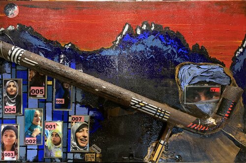 LES 7 VISAGES DE KABOUL ... RESISTANCE ... von Alain Granger (A.G.R.), Malerei kaufen auf Singulart