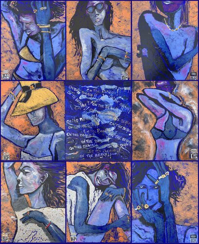 On the beach ! ( Polyptyque) di Alain Granger (A.G.R.), Pittura in vendita su Singulart