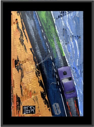 Balade sur la corniche en PLYMOUTH BARRACUDA di Alain Granger (A.G.R.), Pittura in vendita su Singulart