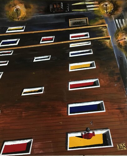 VERTIGO FOR MONDRIAN  ON 7nd FLOOR von Alain Granger (A.G.R.), Malerei kaufen auf Singulart