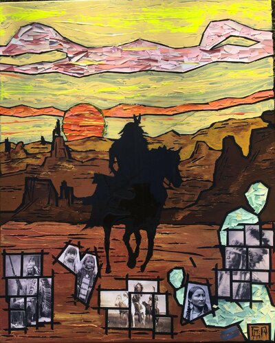 SPOLIATION ...et parce que j'aime bien les Indiens ... by Alain Granger (A.G.R.), 油畫 for Sale on Singulart
