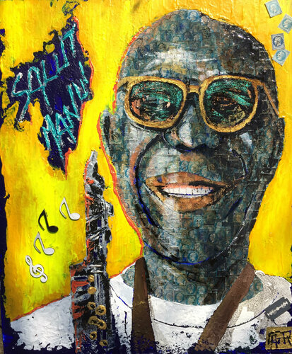 SOUL MAKOUSSA ! ( MANU DIBANGO) von Alain Granger (A.G.R.), Malerei kaufen auf Singulart