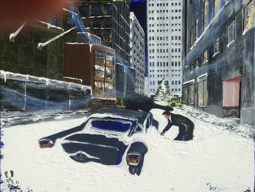 EQUILIBRE PRECAIRE A BROOKLYN ( d'Après Robert DOISNEAU 1960) de Alain Granger (A.G.R.), Pintura a la venta en Singulart