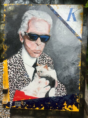 KARL OTTO 'S CAT ( Choupette ) van Alain Granger (A.G.R.), Schilderij te koop op Singulart