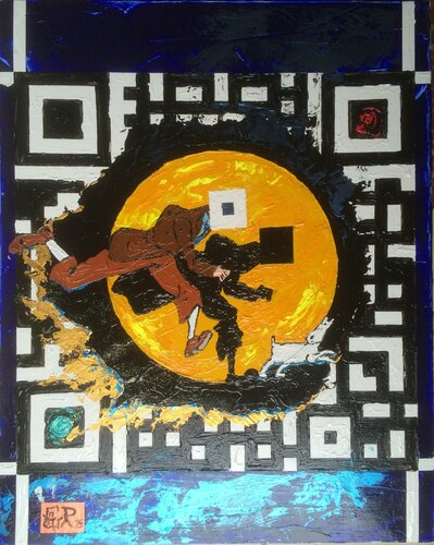 QR Code en stock  ! von Alain Granger (A.G.R.), Malerei kaufen auf Singulart