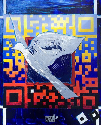FLY FOR PEACE in QR CODE ... by Alain Granger (A.G.R.), Painting for Sale on Singulart