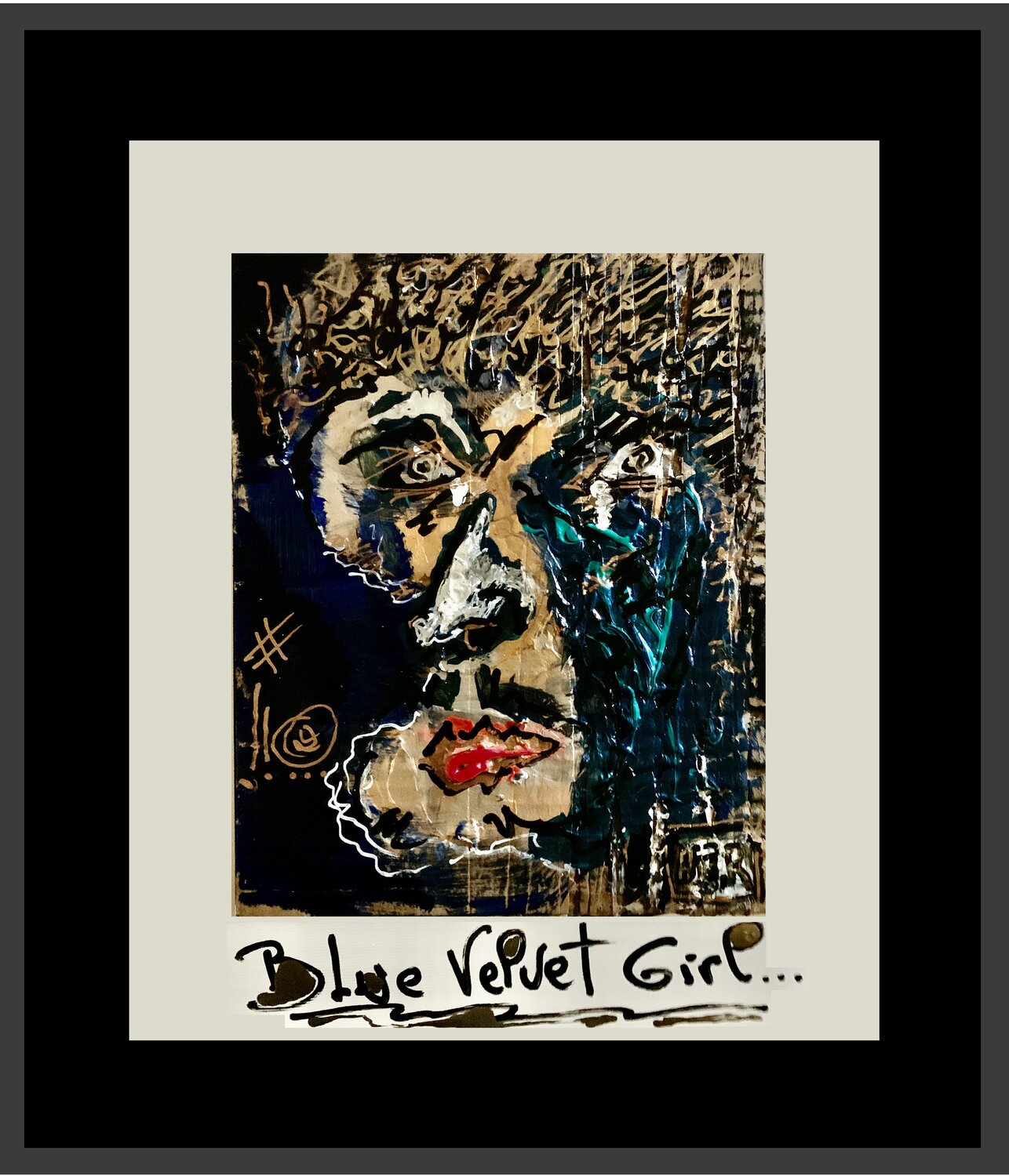 Blue Velvet girl ! Alain Granger (A.G.R.) Originalgemälde zu verkaufen