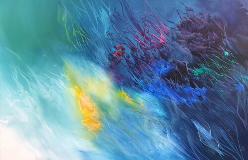 With the flow di Ludmila Budanov, Pittura in vendita su Singulart