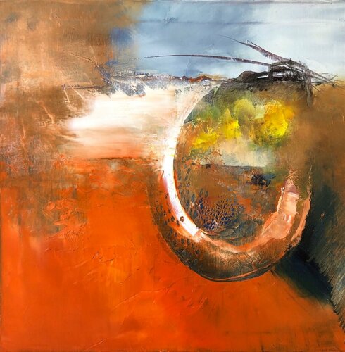 Orange symphony di Ludmila Budanov, Pittura in vendita su Singulart